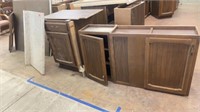 3 CABINETS AND PIECE OF FORMICA