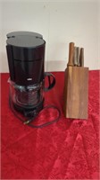 FARBERWARE WOODEN KNIFE SET- BRAUN COFFEEMAKER