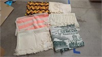 CROCHETED AFGHAN- TABLE COVERING- BLANKETS AND