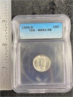 1945 - D MS62 Mercury Dime