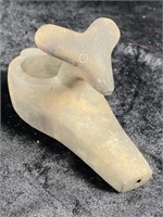 Deer Effigy Pottery Pipe