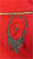 LETTER OPENER AND A BOHO TURQUOISE FLOWER BIB