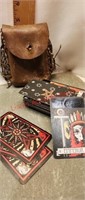 Tarot card deck and leather case