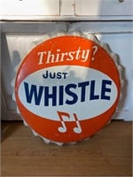 Thirsty? Just Whistle Bottle Cap Bottle Cap Sign
