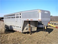 '95 EBY 20' ALUMINUM GOOSE NECK CATTLE TRAILER