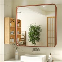 Rose Gold Framed Bathroom Mirror