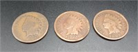 1882, 1889, 1891 Indian Head Pennies