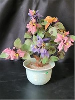 VTG Glass & Wire Flower Bush in Celadon Pot