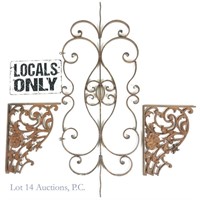 Decorative Wrought Iron Pieces (3) - LOCAL