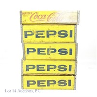 1961 Coca-Cola, 1973 & 1974 Pepsi Cola Wood Crates