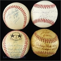 4 Baseballs Signed By Major League Umpires