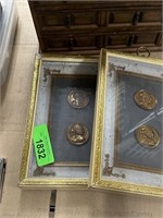 PAIR OF MATCHED FRAMED MEDALLIONS ITALIAN