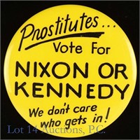 Prostitutes Vote For Nixon or Kennedy Button