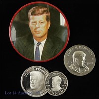 John F. Kennedy Silver Medals & Pin Remembrance-4