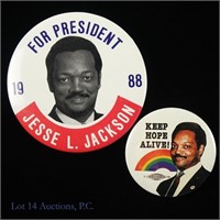 1988 Jesse L. Jackson For President Pins (2)