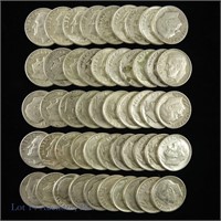 Roll of 90%-Silver Roosevelt Dimes (50)