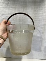 Vintage Metal Ice Bucket and Tongs