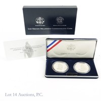 2000 Lief Ericson Proof Silver $1 Comm 2-Coins Set