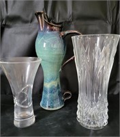 Crystal Vases & Art Pottery Pitcher - Note