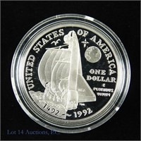 1992-P Silver Proof Columbus Comm $1 (DCAM)