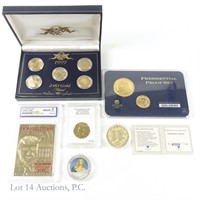 Gold-Plated Presidential Coins/Medals Sets (6)