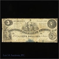 1861 $5 Confederate States of America (Fr. T36)