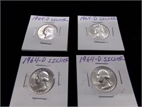 4-1964d silver Quarters