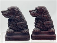 Vintage Pressed Wood Cocker Spaniel bookends