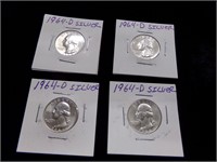 4-1964d Silver Quarters