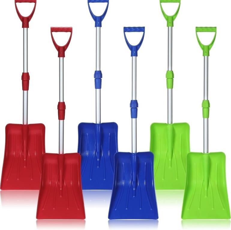 6 Pcs Large Kids Sand Shovel with D Grip - 6 Pack