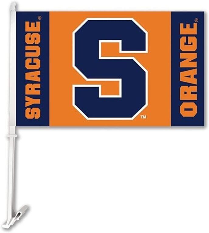 NCAA Syracuse Orange Car Flag w/ Wall Bracket, 2pk