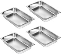 Set of 4 Stainless Steel 4-In Deep Steam Pan