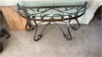 Iron/glass decorative sofa table. 52 inches wide