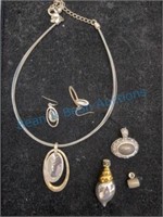 Necklace and earring set and sliders