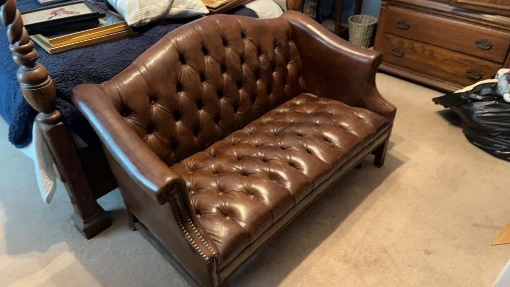 Leather loveseat 60 inches wide