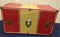 vintage doll size trunk with clothes