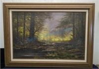 Landscape oil painting signed De Ong