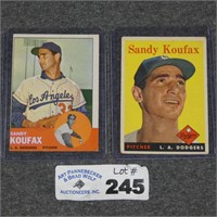 1958 & 1963 Topps Sandy Koufax Baseball Cards
