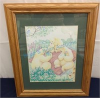 Framed signed polar bear print