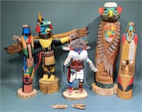 HAND CARVED NATIVE AMERICAN FIGURES