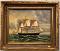 BALTIMORE CLIPPER FRAMED CONTEMPORARY PAINTING