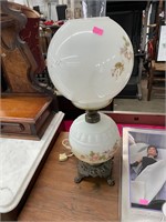 Antique Painted Converted Electric Oil Lamp
