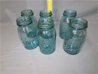 6 Blue Jars