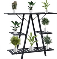 Indoor 3-Tier Plant Shelf Stand - Black