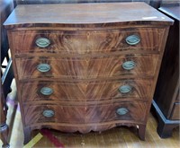 INLAID CROTCH GRAIN MAHOGANY CHEST