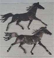 (2) Metal Horse Wall Art