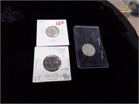 3- Buffalo 5cent coins