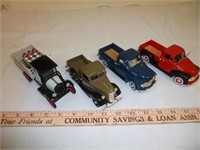 4pc Classic & Antique Die Cast Truck Models