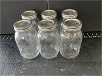6 ball jars with lids