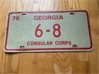 Vintage 1976 Georgia Consular Licence Plate A